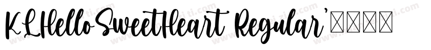 KLHelloSweetHeart Regular字体转换